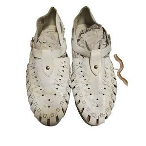 Giorgio Brutini White Leather Huarache Buckle Sandal Shoes Men’s 11D Brazil